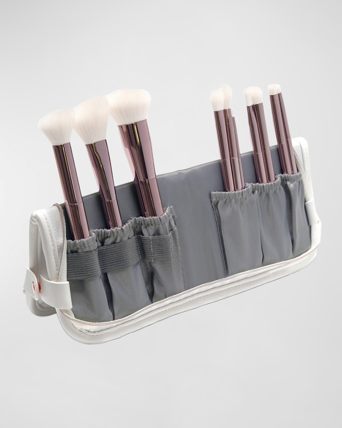 Sustainable Luxury 10-Piece Makeup Brush Set with Vegan Leather Case