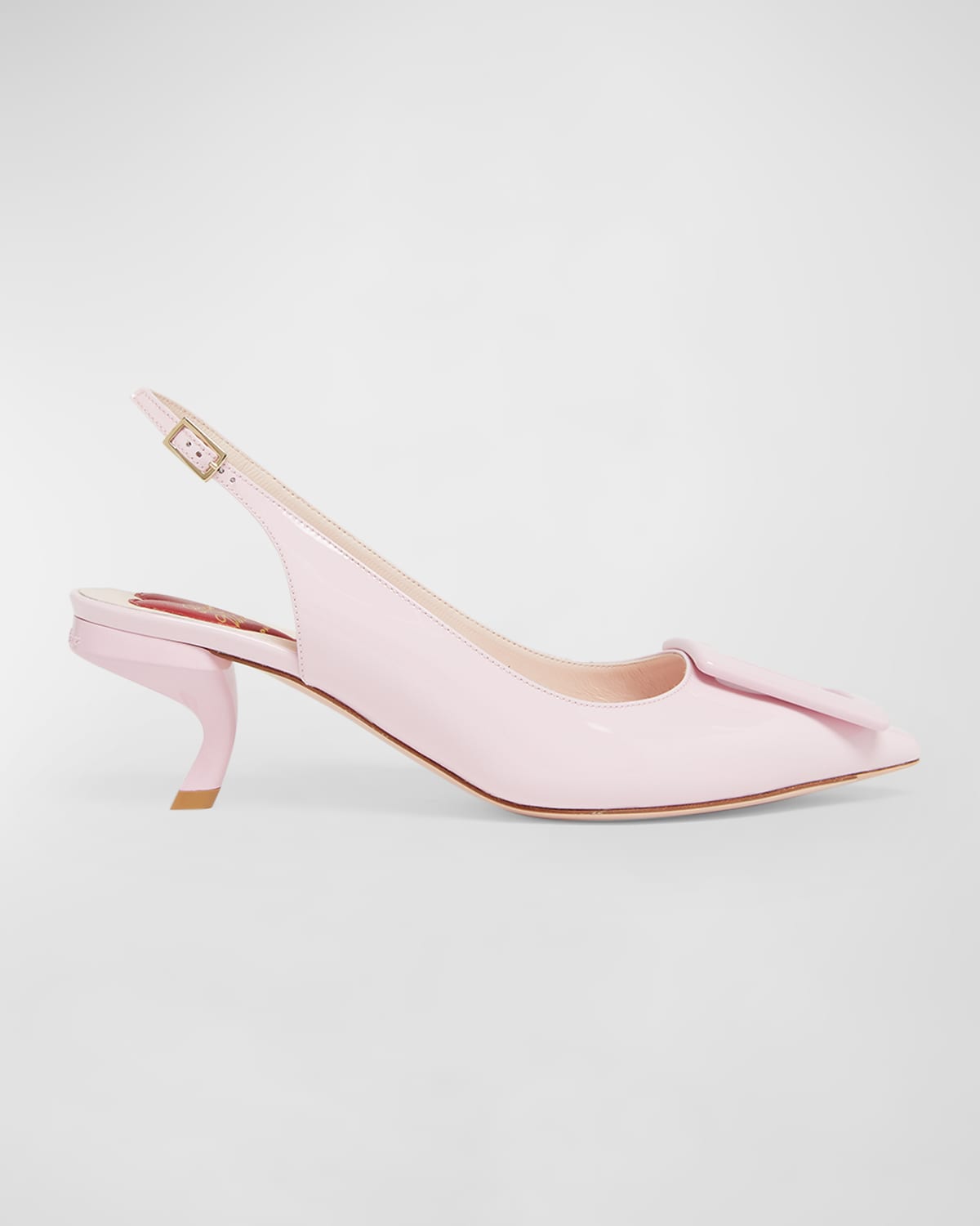 Shop Roger Vivier Virgule Buckle Slingback Patent Pumps In Teen Pink