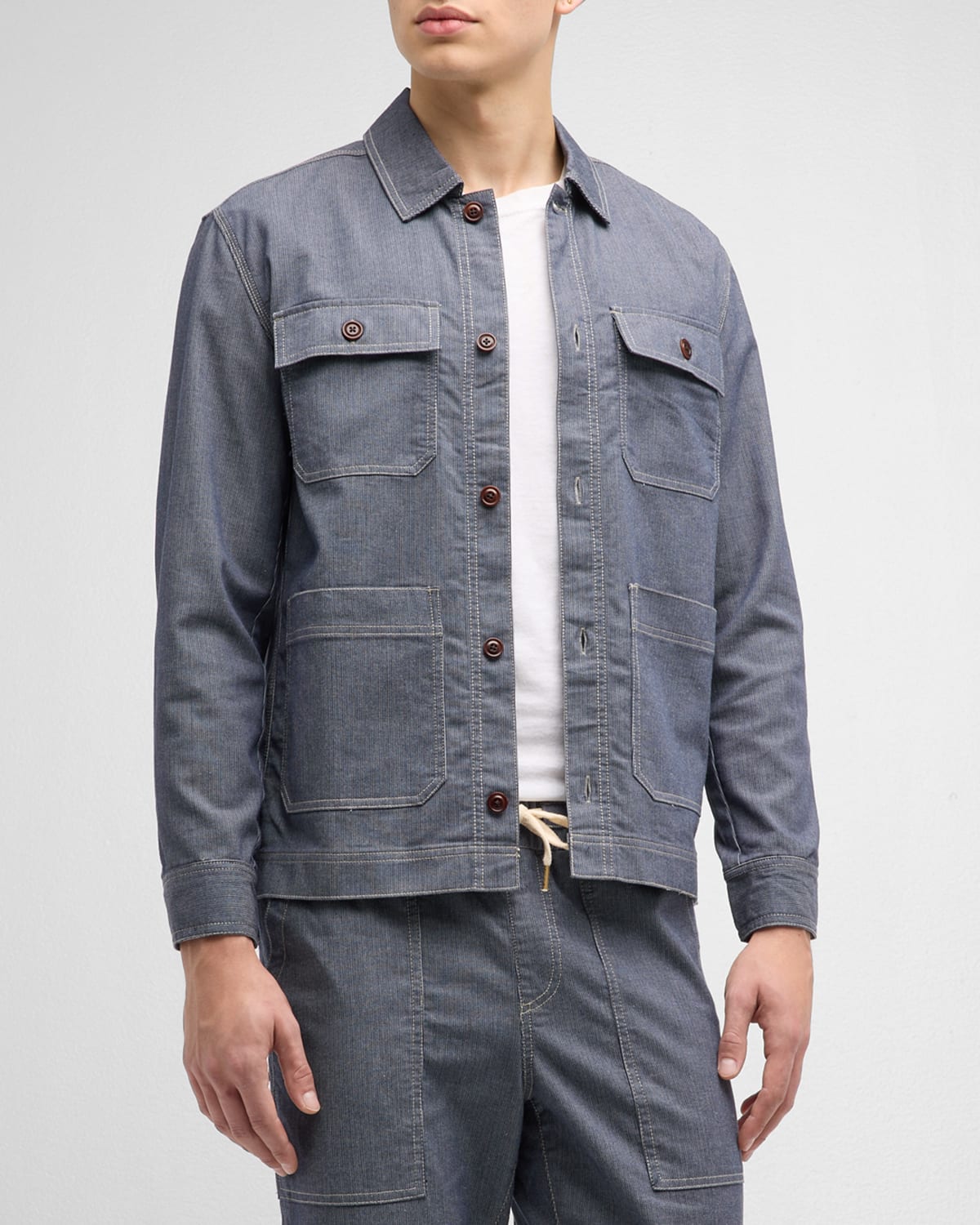Rails Franklin Cotton Blend Shirt Jacket In Railroad Dobby