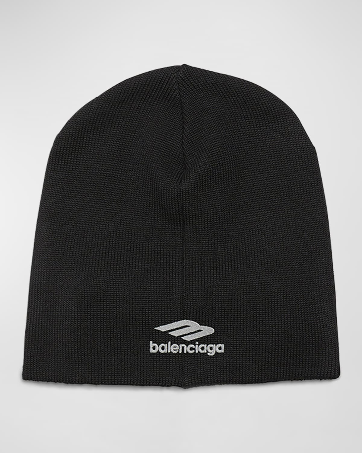 Balenciaga Loop Sports Icon Beanie Hat In Black