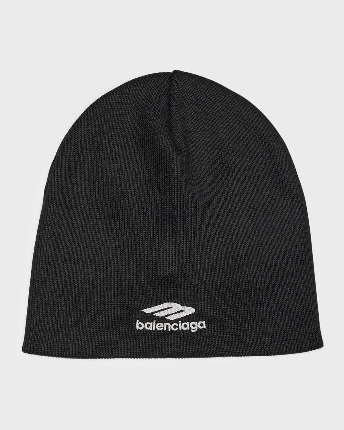 Shop Balenciaga Men's 3b Sports Icon Skiwear Beanie Hat In 1000 Black