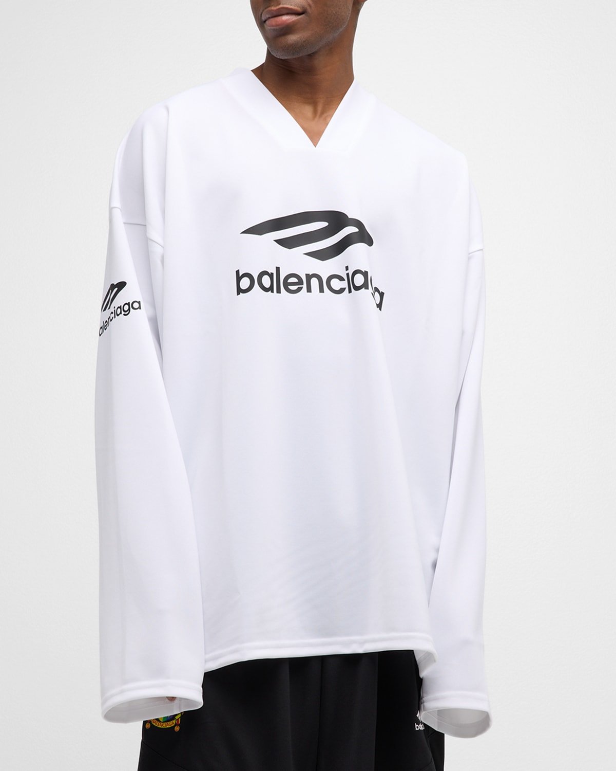 Shop Balenciaga Men's 3b Sports Icon Ski Long-sleeve T-shirt In 9000 White