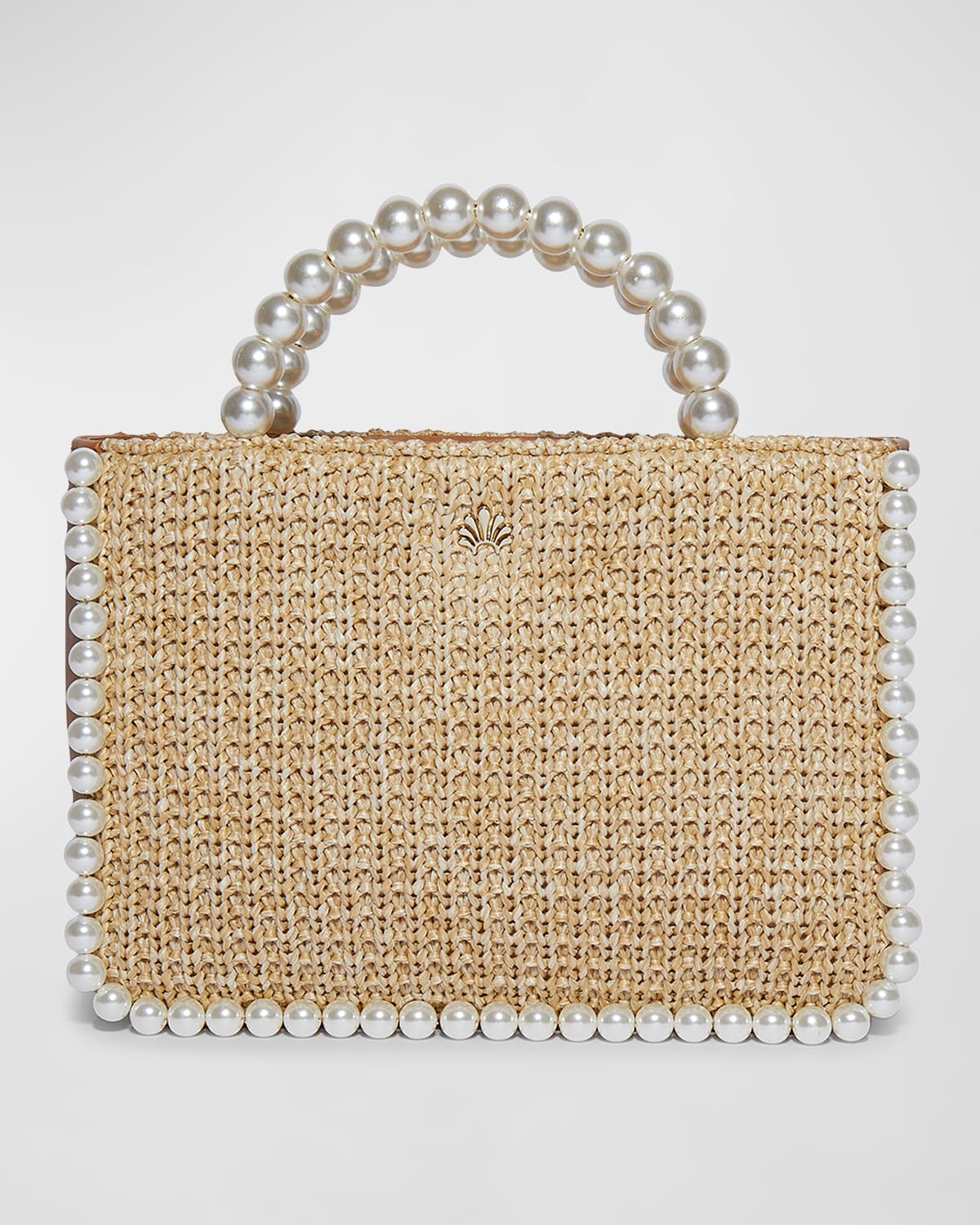 LELE SADOUGHI MAYA MINI PEARLY STRAW TOTE BAG