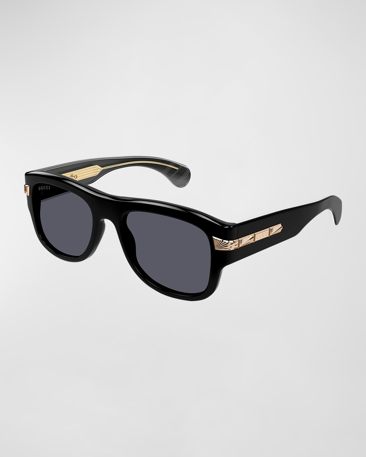 Gucci Men's New York 30's 54mm Square Sunglasses In Black Grey