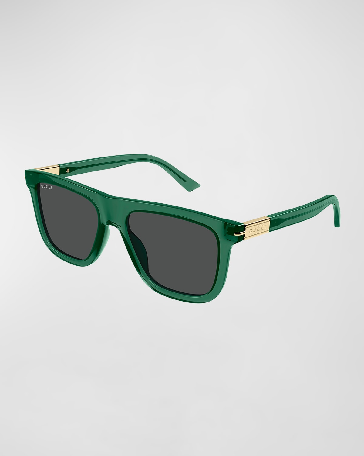 Gucci Men's Web Ingot Gg1502s 54mm Square Sunglasses In Shiny Transparent