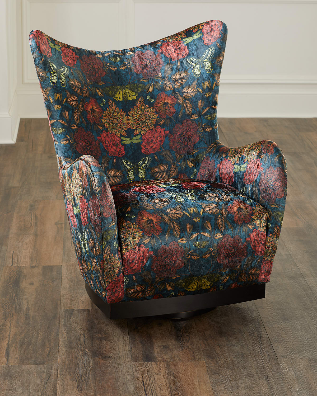 Massoud Vesper Swivel Wing Chair In Multi