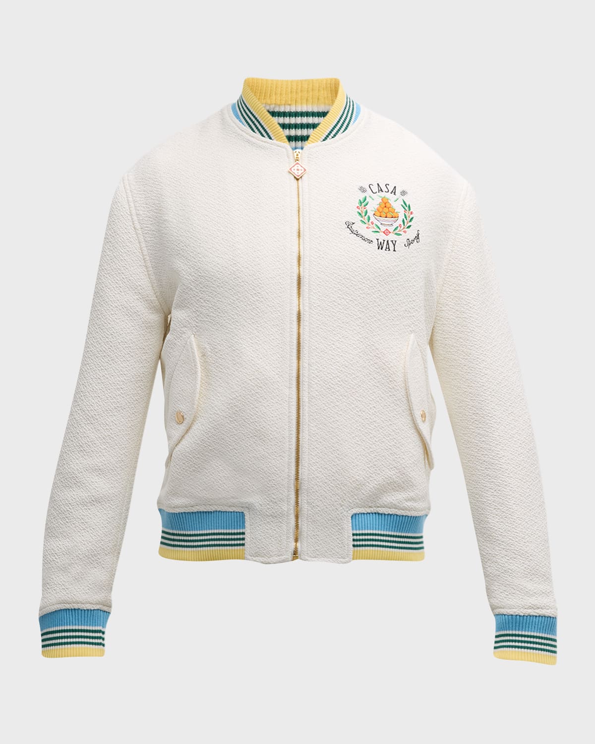 Casablanca Casa Way Viscose Blend Bomber Jacket In White