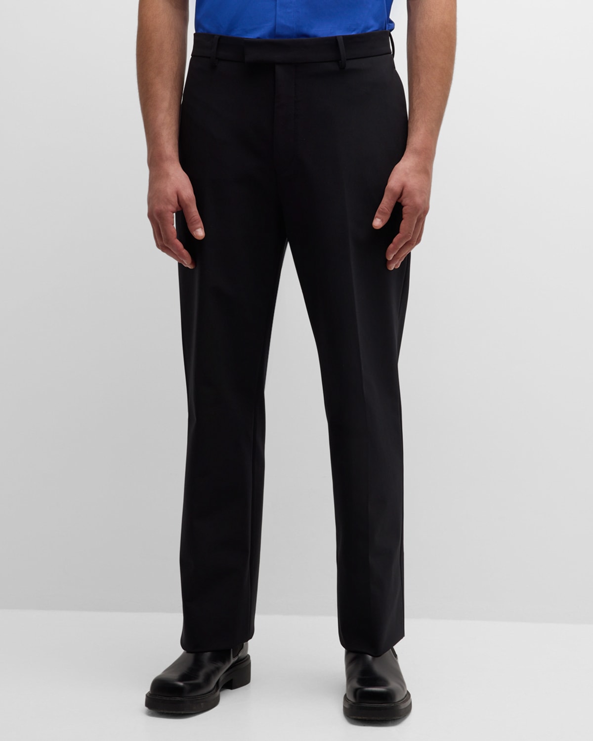 Ferragamo Men's Straight-fit Nylon Twill Pants In Nero
