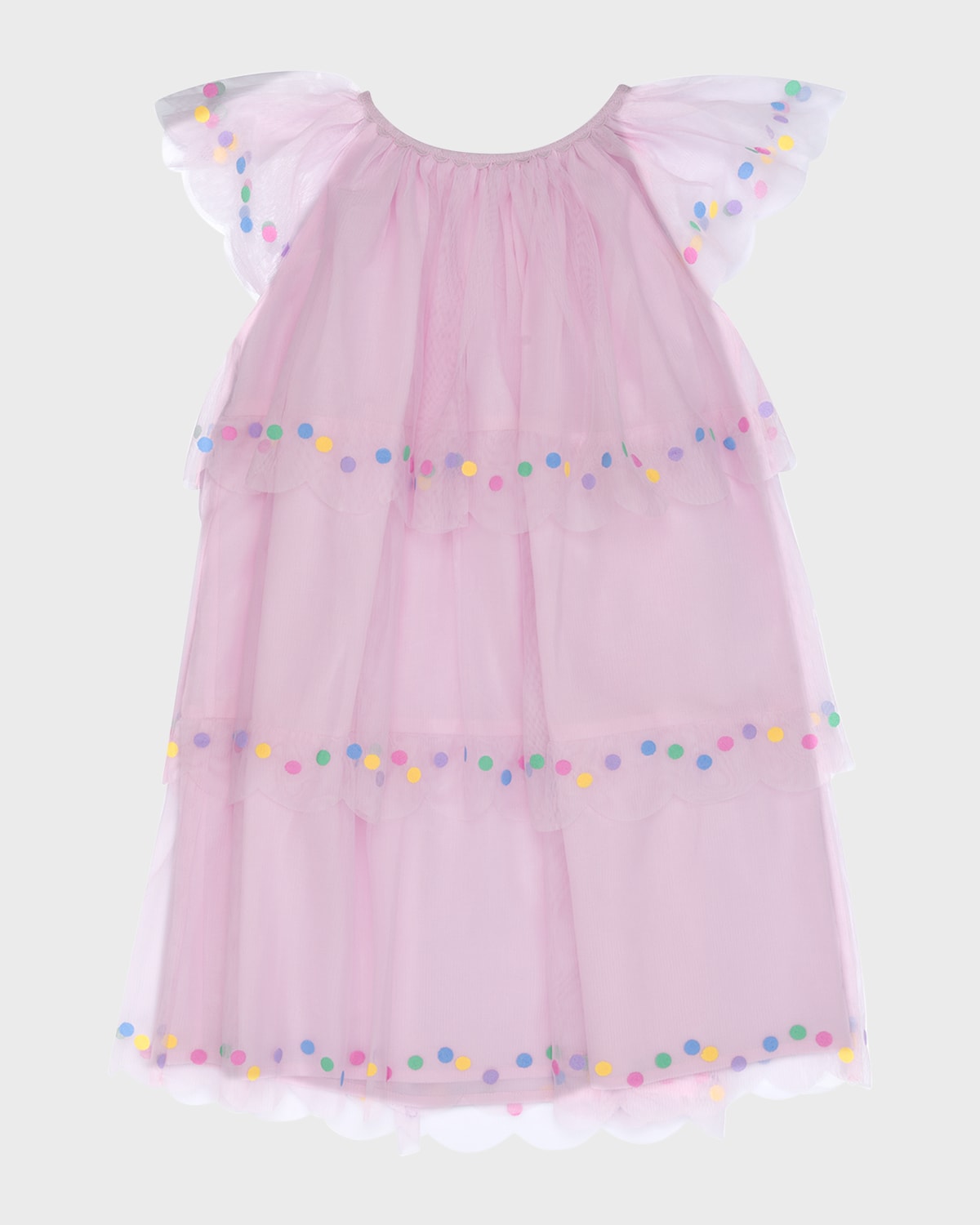 Shop Stella Mccartney Girl's Tulle Dots Dress In Pink