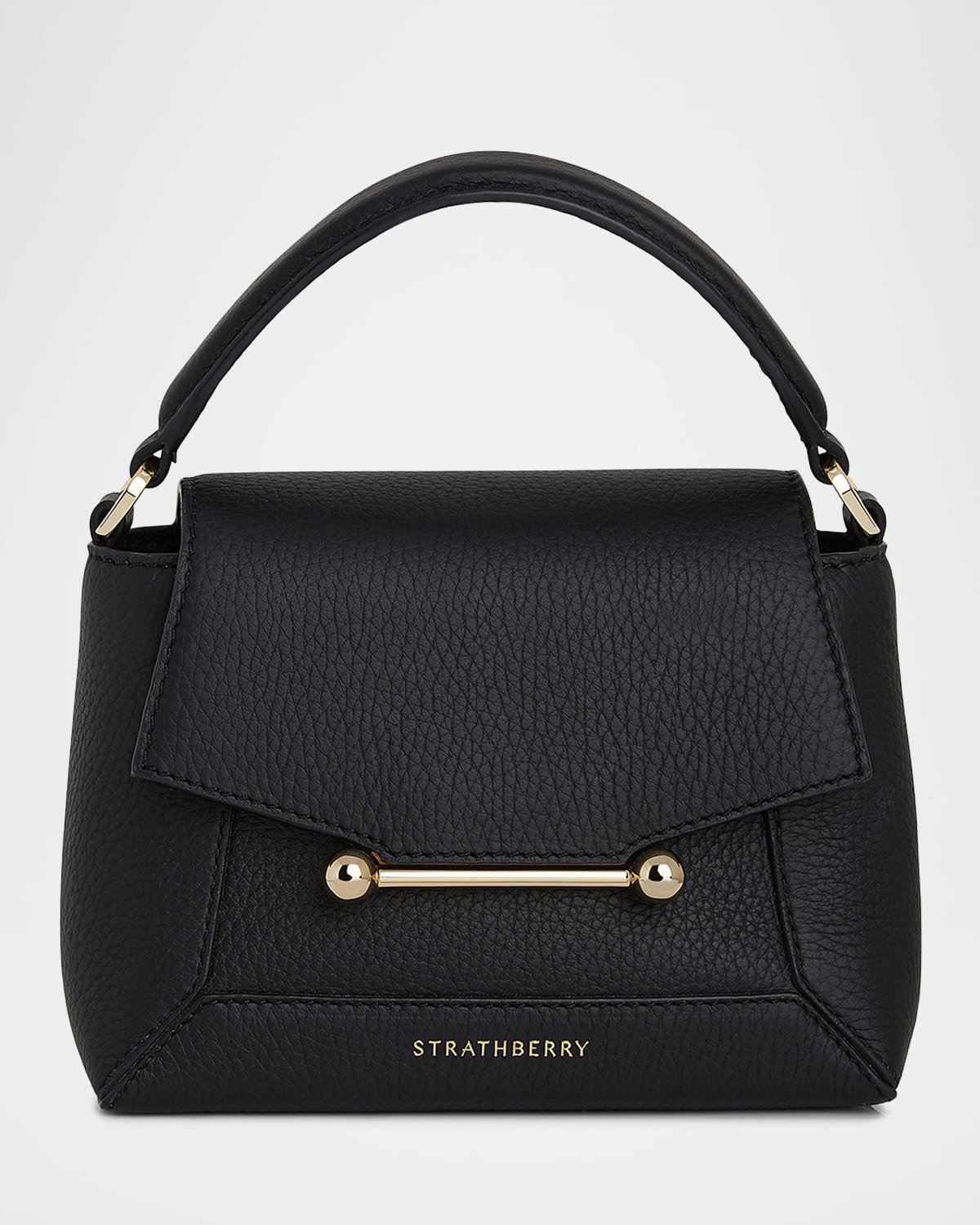 Strathberry Mosaic Nano Leather Top-handle Bag In Black