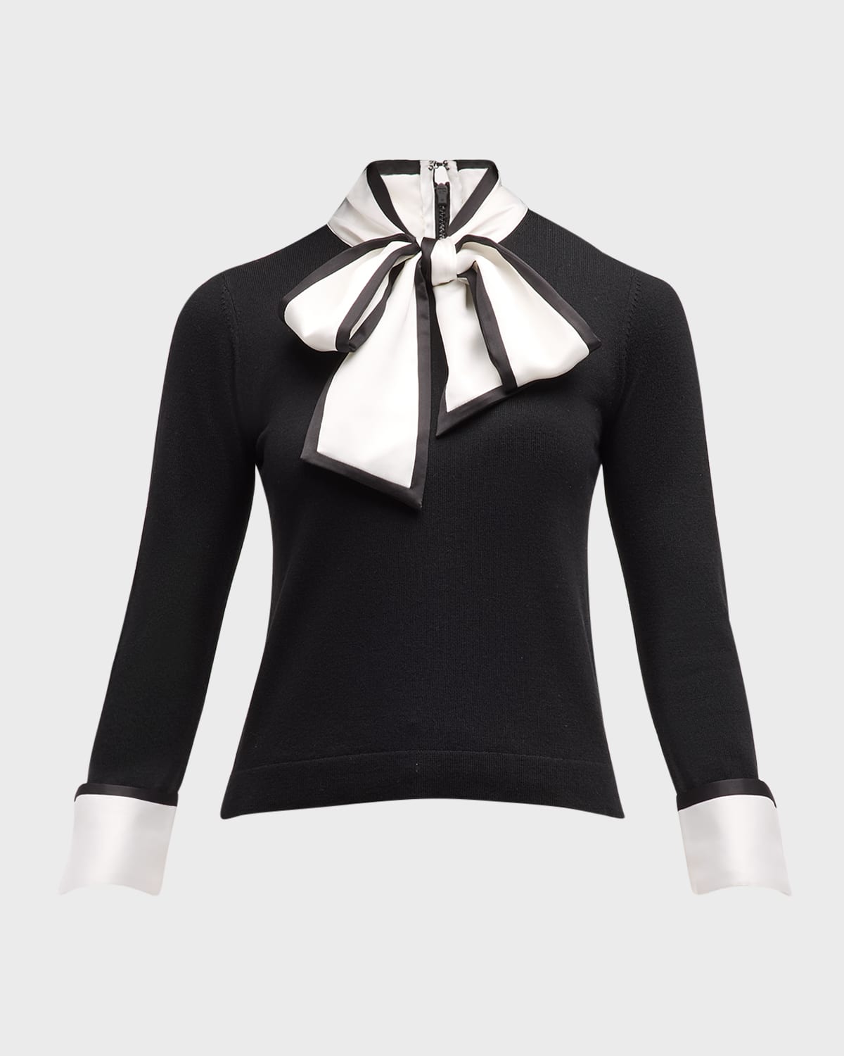 Shop Alice And Olivia Justina Combo Pullover In Black Combo