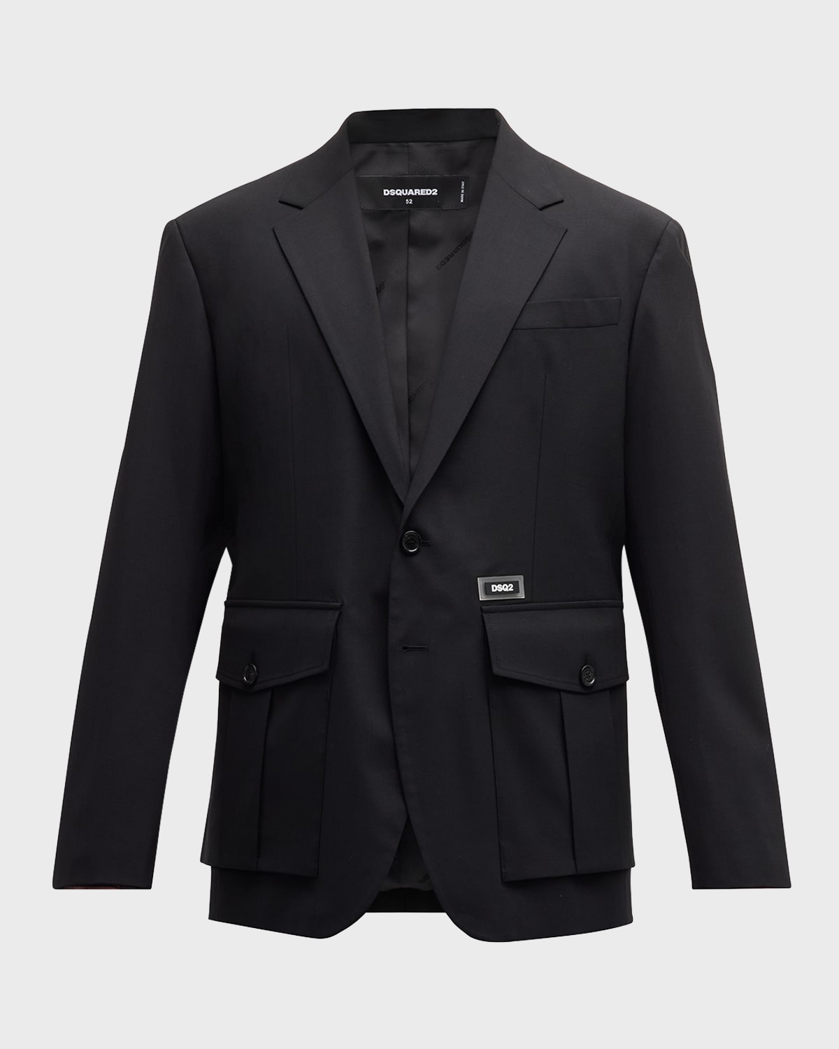 Shop Dsquared2 Men's Utility Cargo Blazer In Black