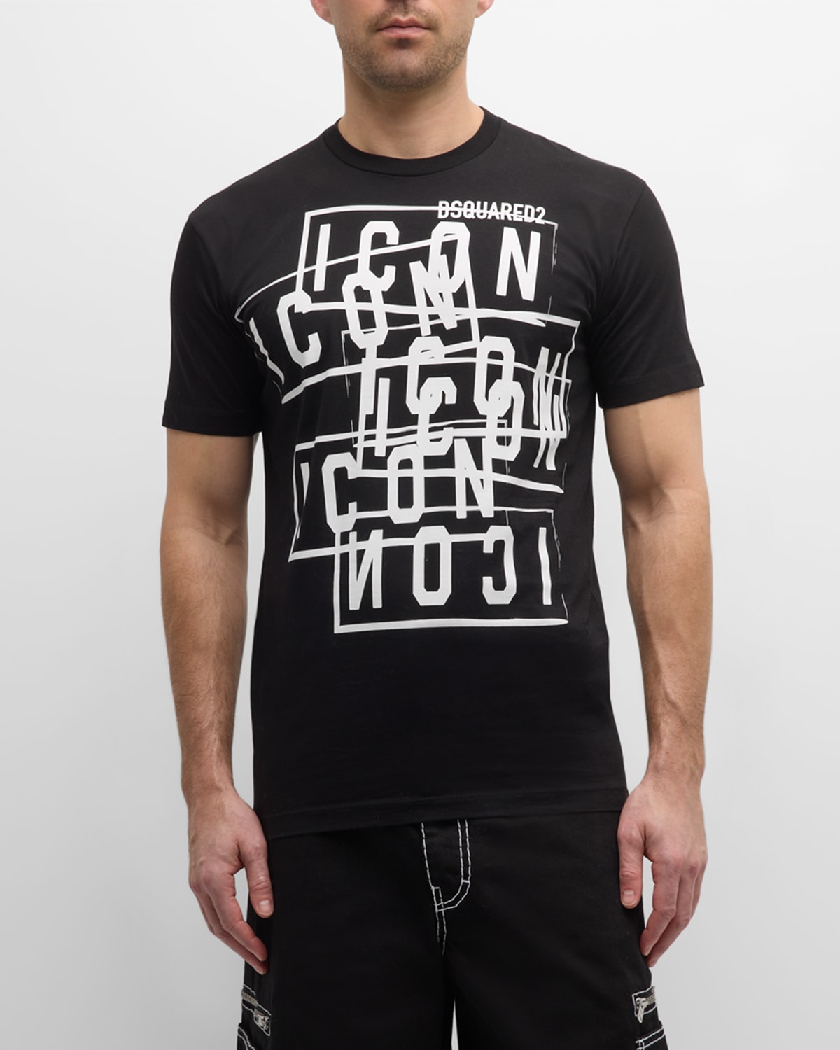 Shop Dsquared2 Men's Icon Stamps Cool Fit T-shirt In Black