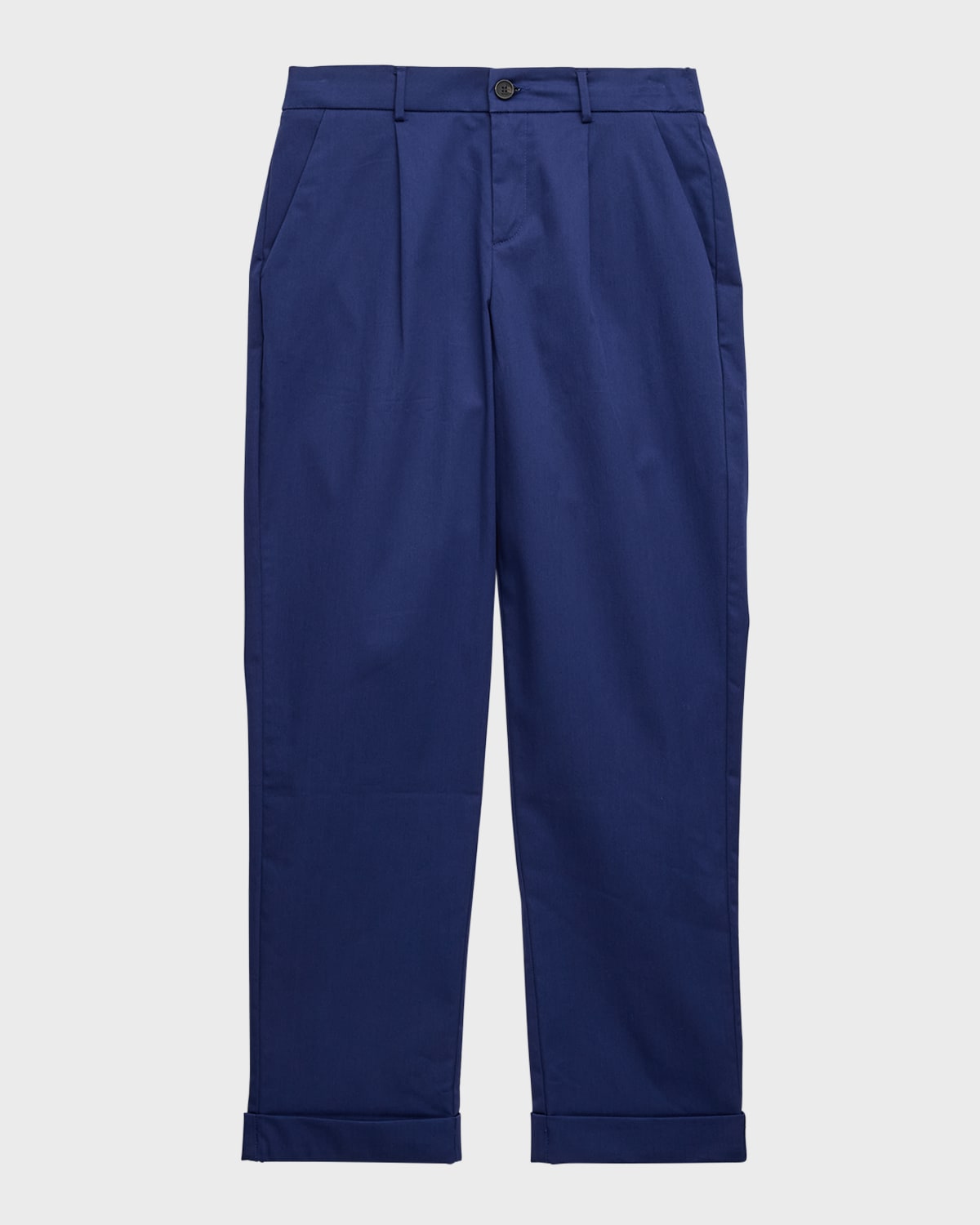 Fendi Kids' Boy's Chino Pants W/ Monogram Pocket In Blue