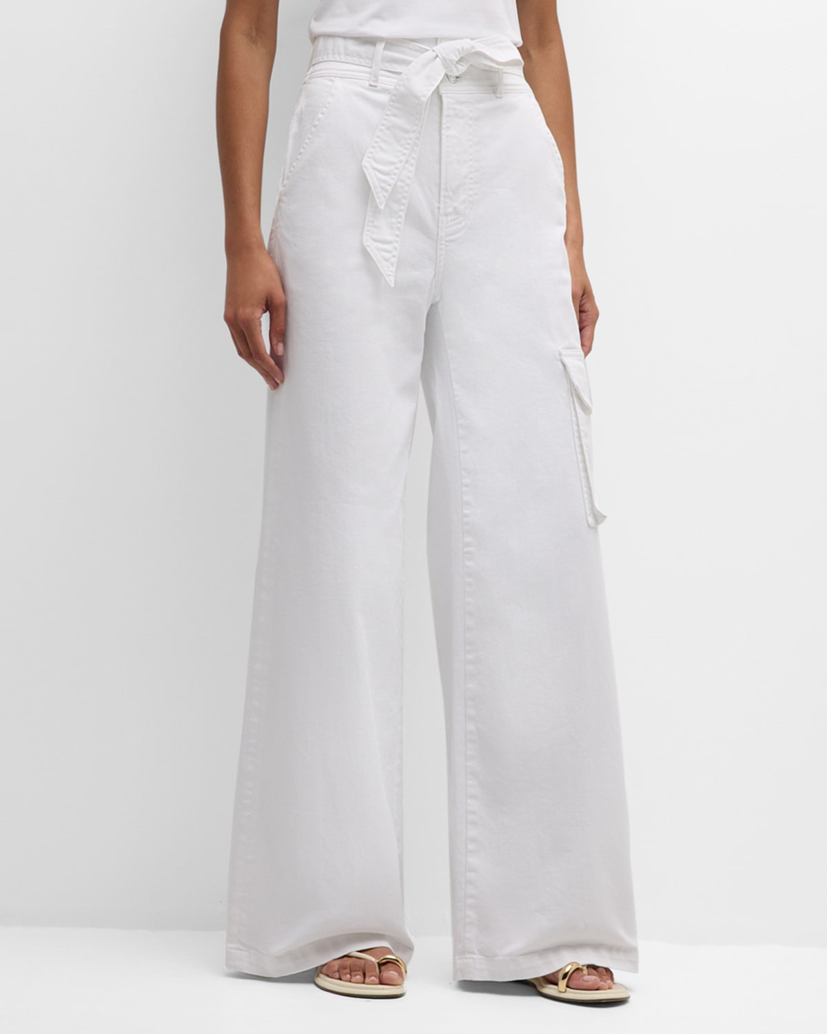Shop Veronica Beard Belisa Cargo Jeans In White
