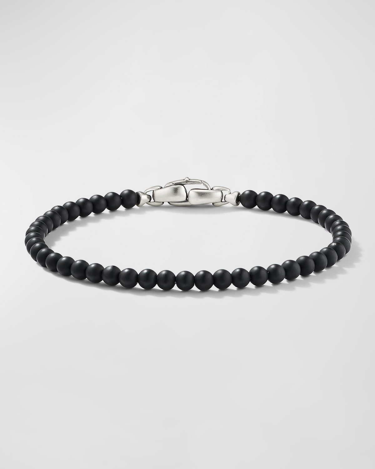 Shop David Yurman Men's Spiritual Beads Bracelet In Silver With Black Onyx, 4mm, 5.5"l