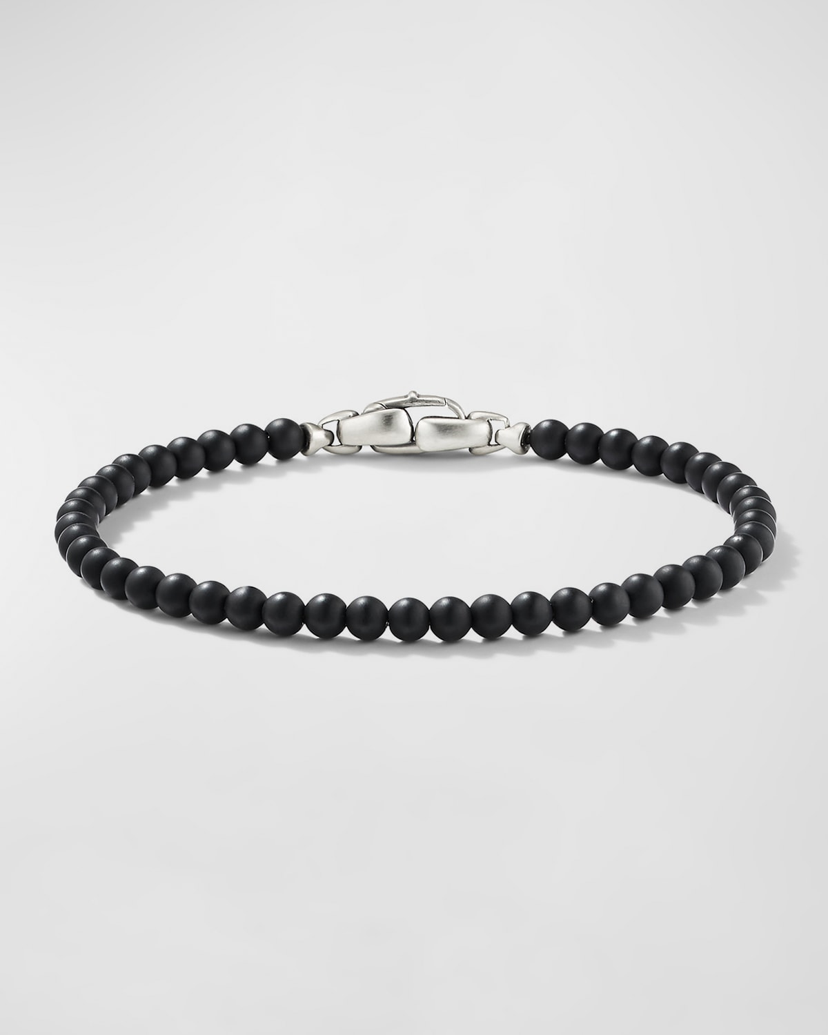David Yurman Sterling Silver Spiritual Beads Onyx Bracelet In Black