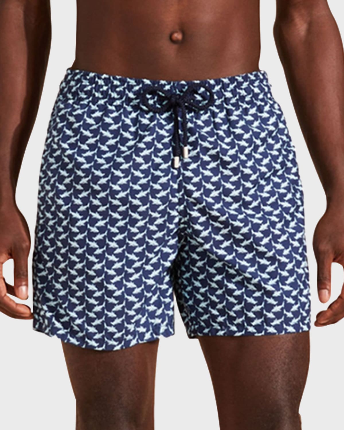 Shop Vilebrequin Men's Net Sharks Swim Trunks In Navy