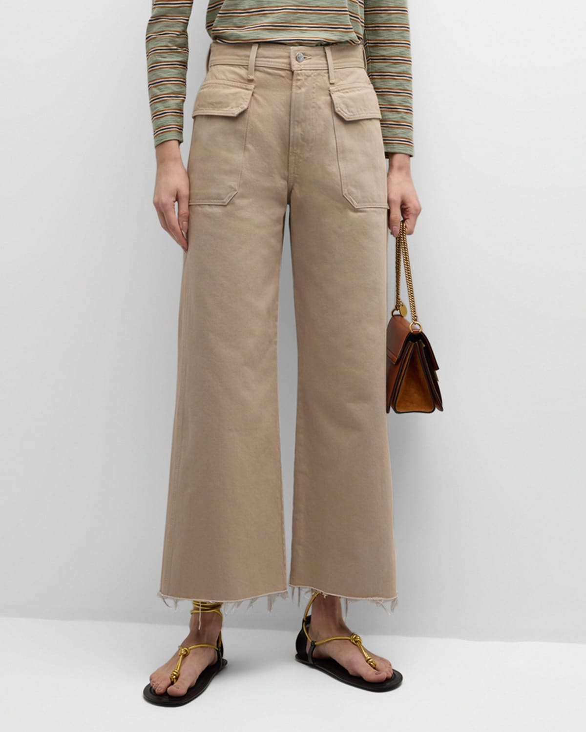Taylor Cropped High-Rise Wide-Leg Jeans
