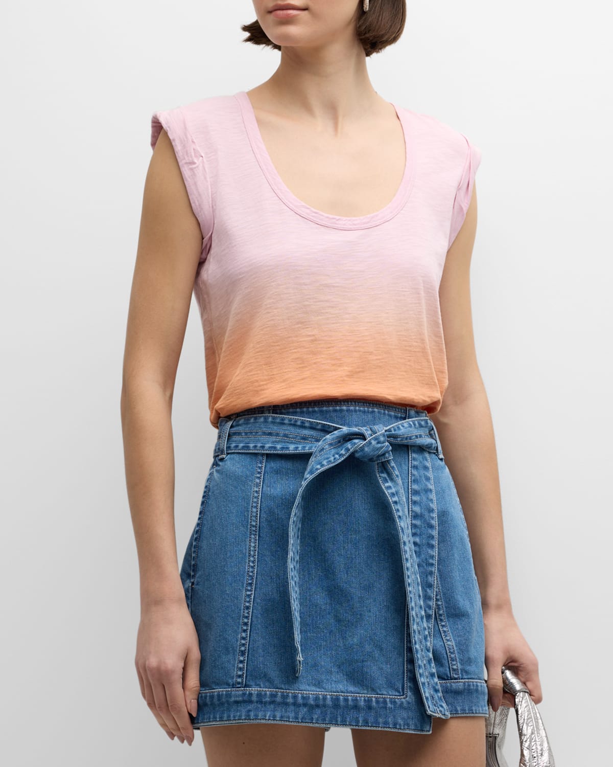Veronica Beard Jeans Arion Ombre Muscle Tee In Multi
