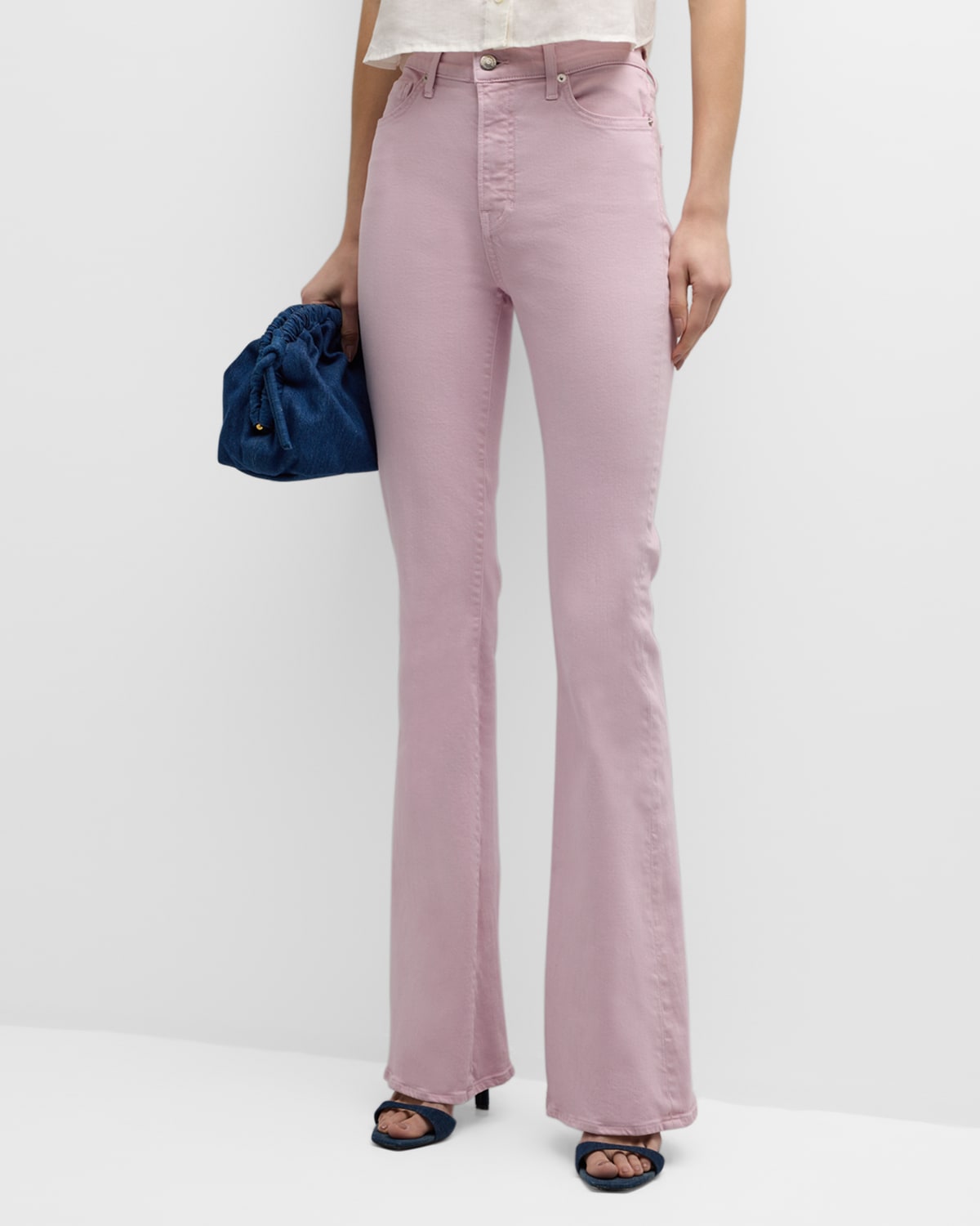 Veronica Beard Jeans Beverly Skinny Flare Jeans In Barely Orchid