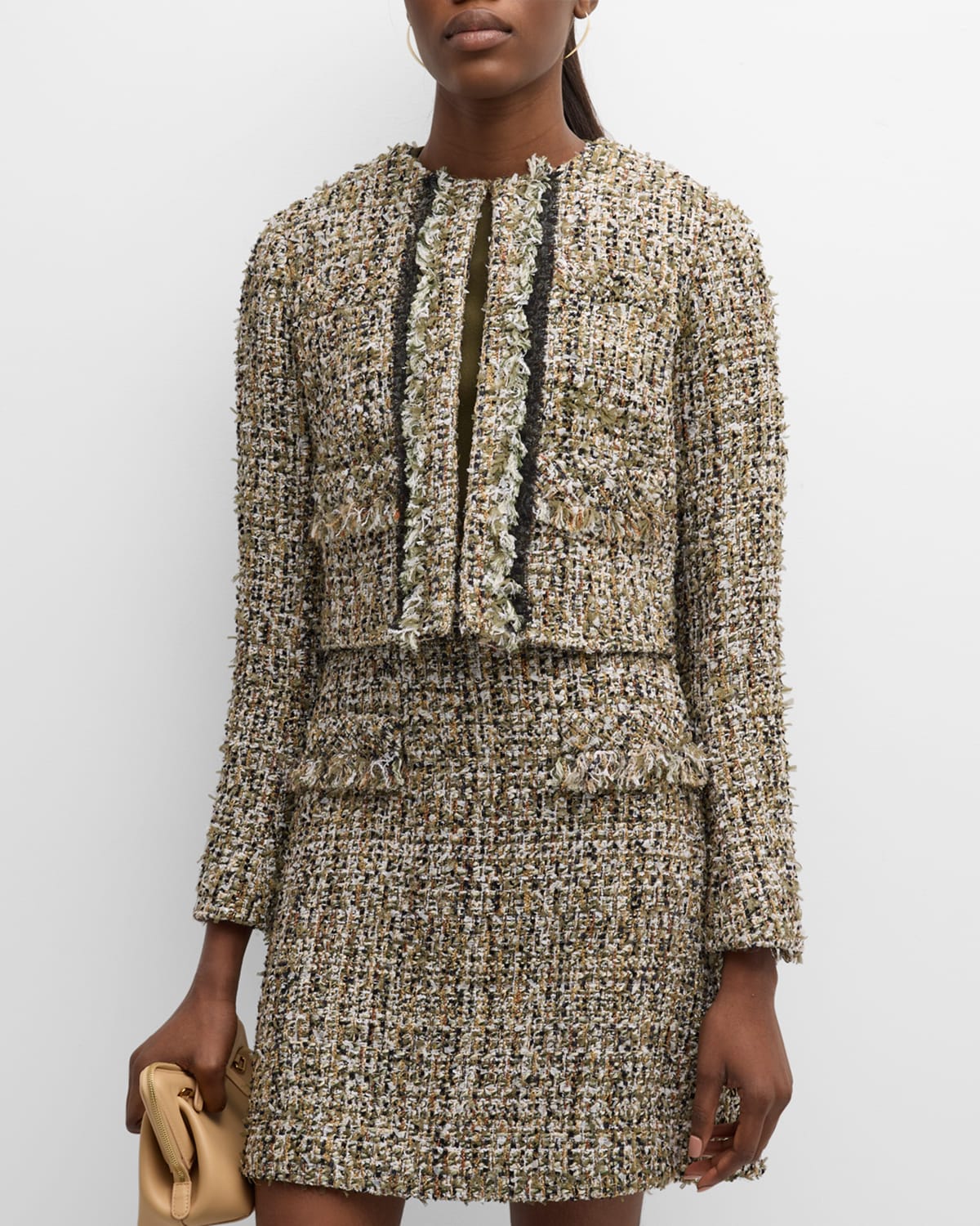 Textured Tweed Crop Jacket