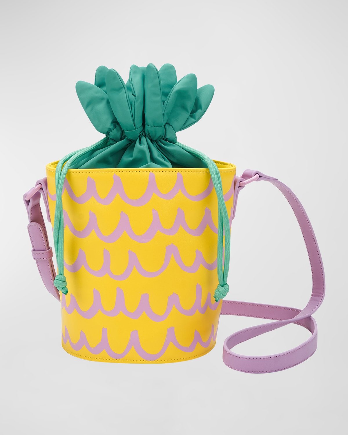 Shop Stella Mccartney Girl's Pineapple Waves Bucket Bag In Yellow