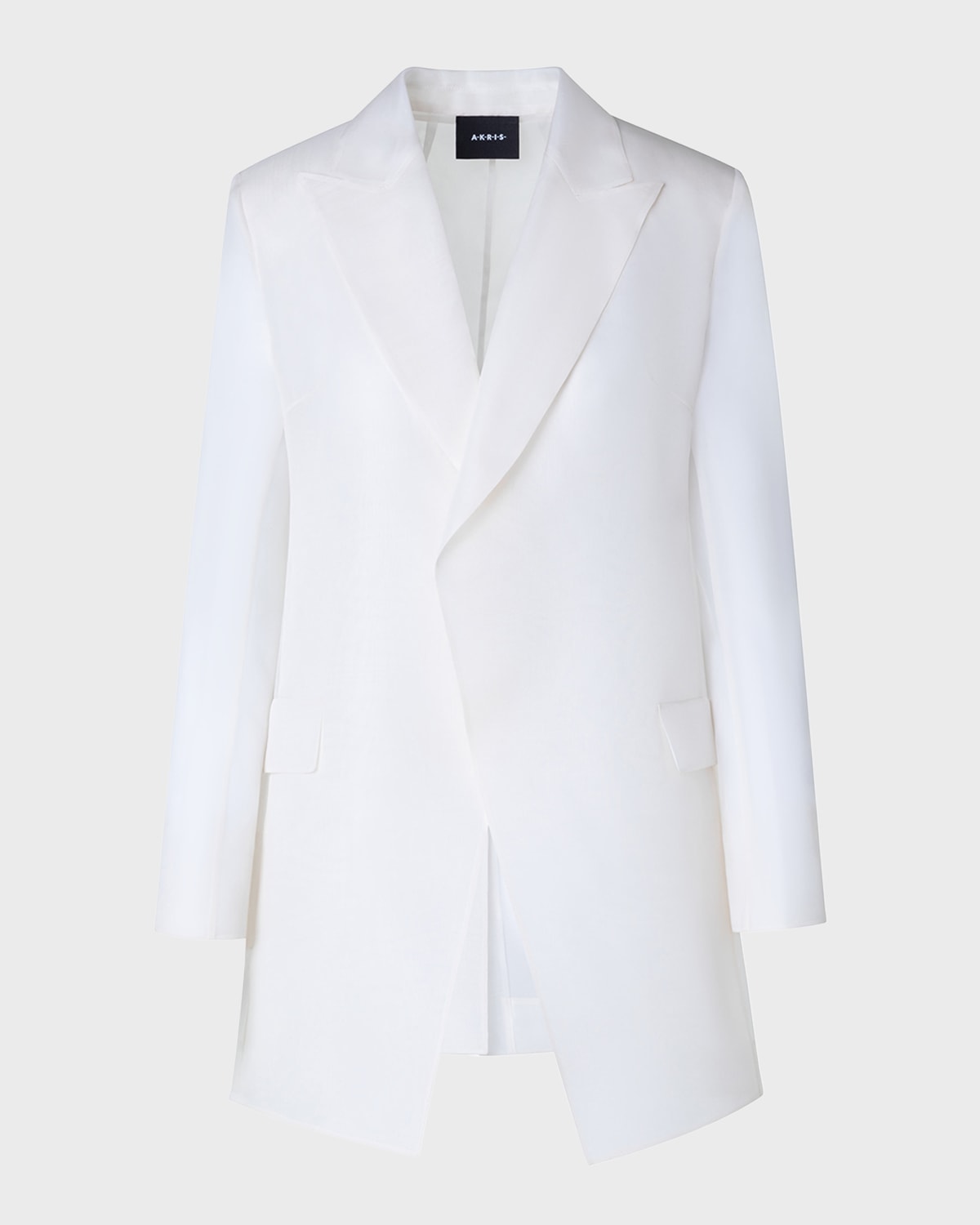 Akris Teodore Silk Gauze Oversize Blazer Jacket In Ecru