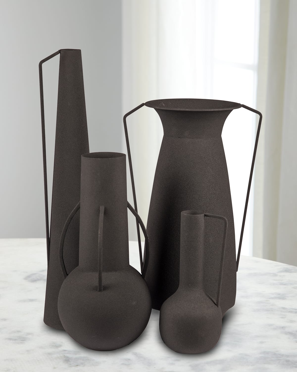Shop Polspotten Roman Vases, Set Of 4 In Black