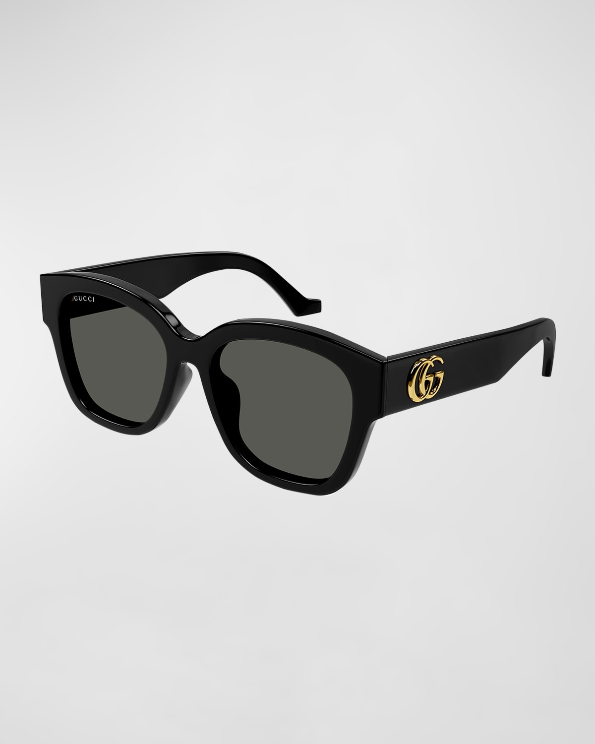 Shop Gucci Gg Logo Acetate Square Sunglasses In Black