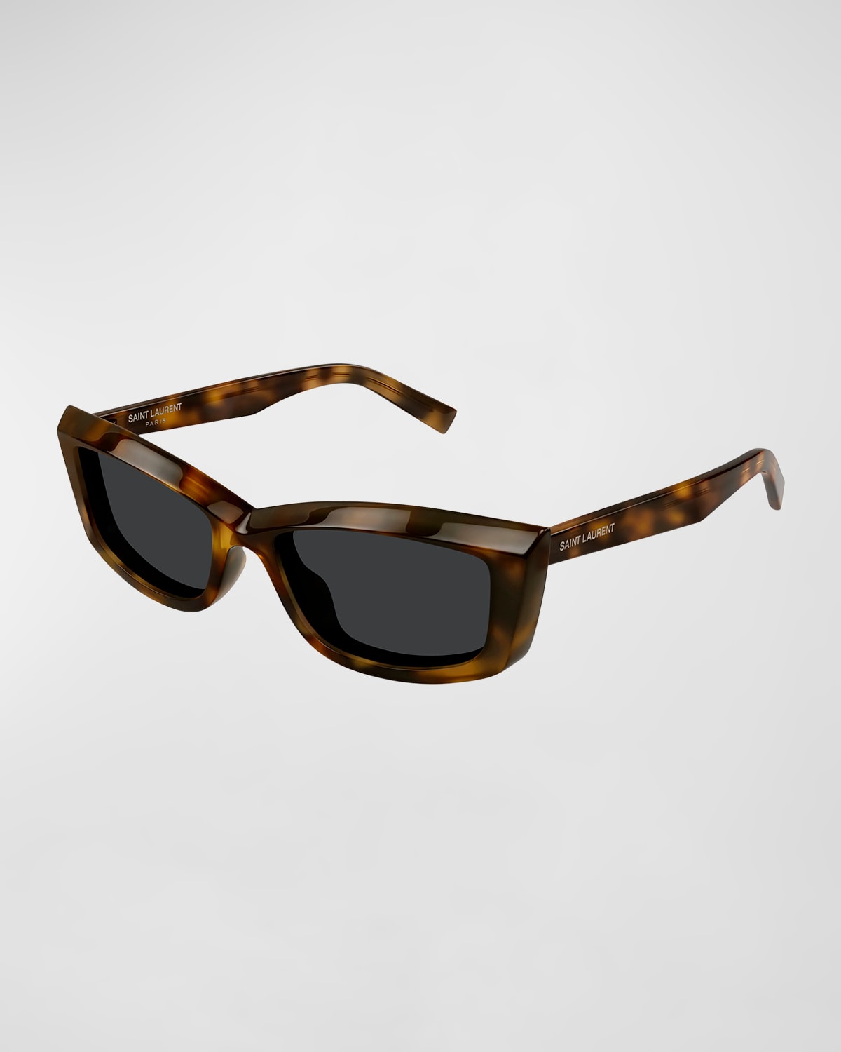 Saint Laurent Logo Acetate Cat-eye Sunglasses In Brown