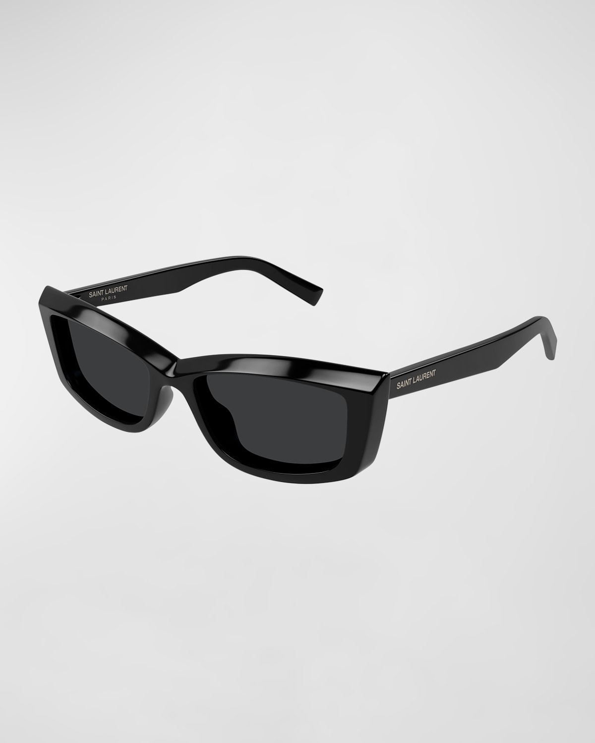Saint Laurent Logo Acetate Cat-eye Sunglasses In Black