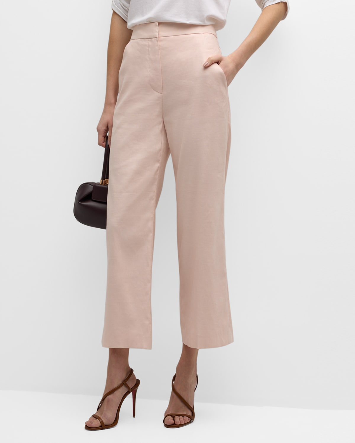 Shop Veronica Beard Brixton Wide-leg Pants In Pink Haze