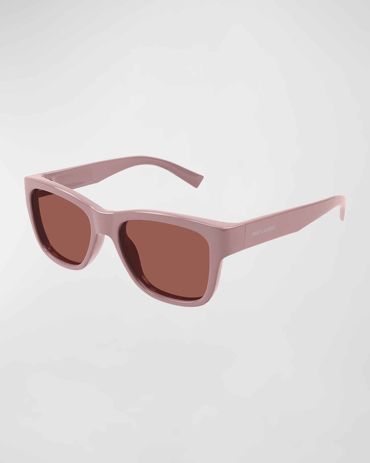 Shop Saint Laurent Men's Sl 674 Plastic Square Sunglasses In Pink