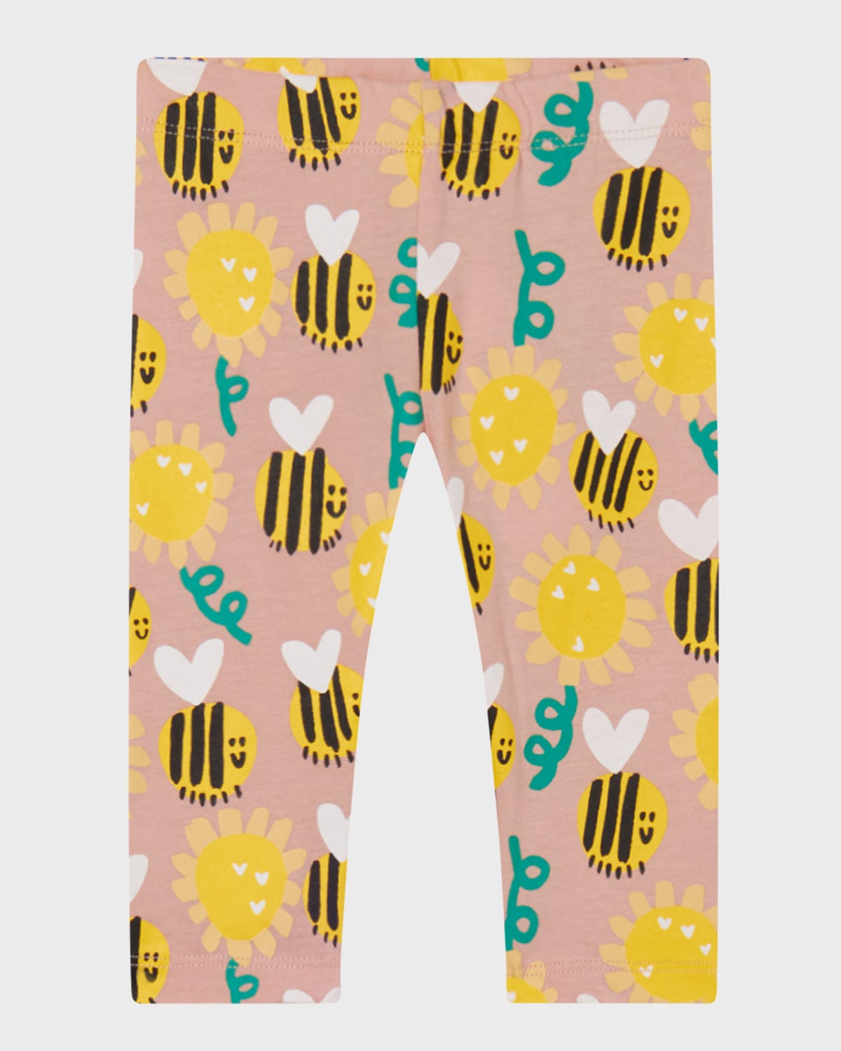 Shop Stella Mccartney Girl's Sunflowers And Bees Printed Leggings In Pink