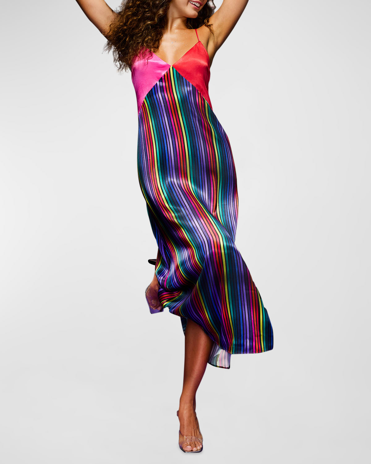 Rainbow Stripe Slip Dress