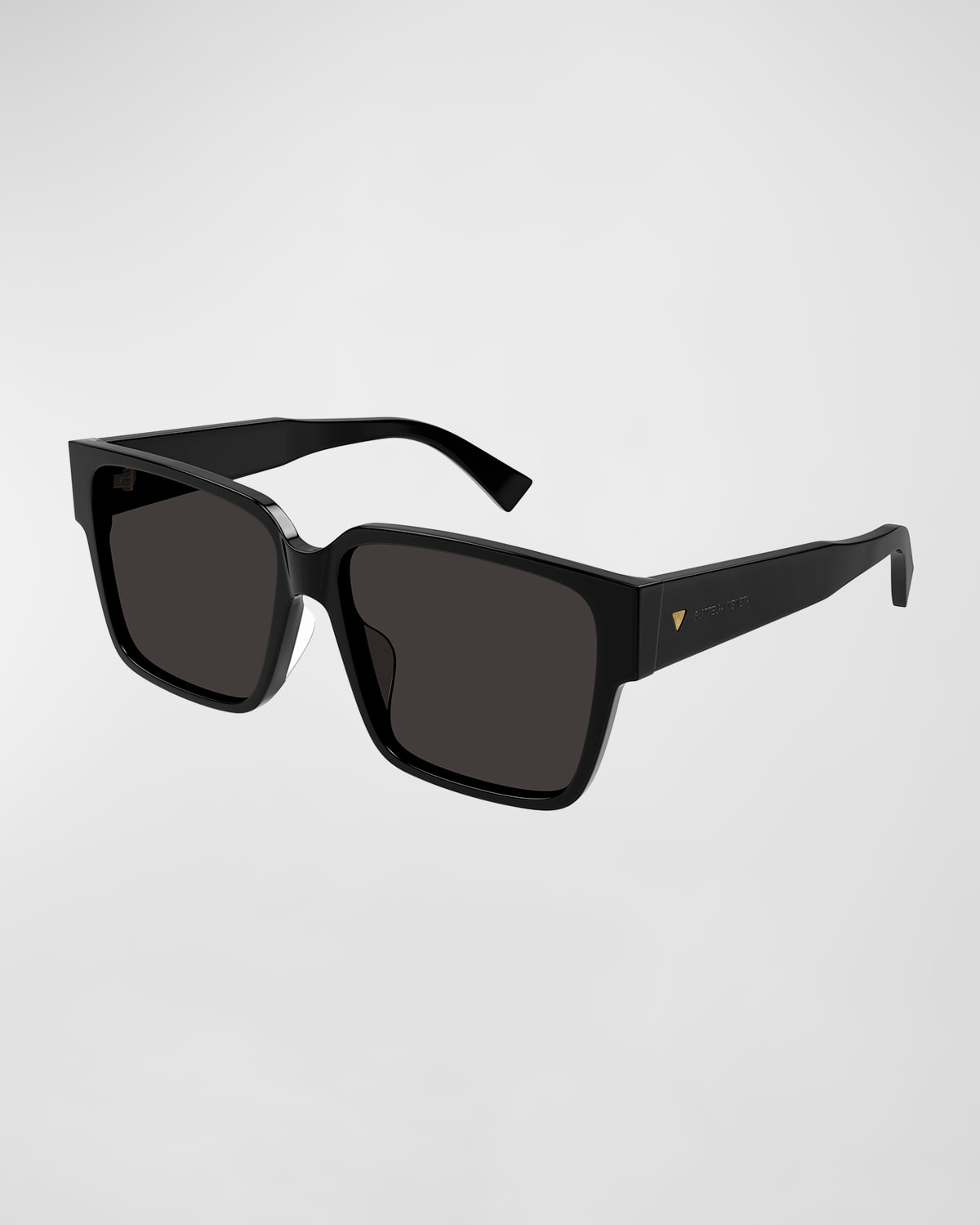 Shop Bottega Veneta Logo Acetate Square Sunglasses In Black