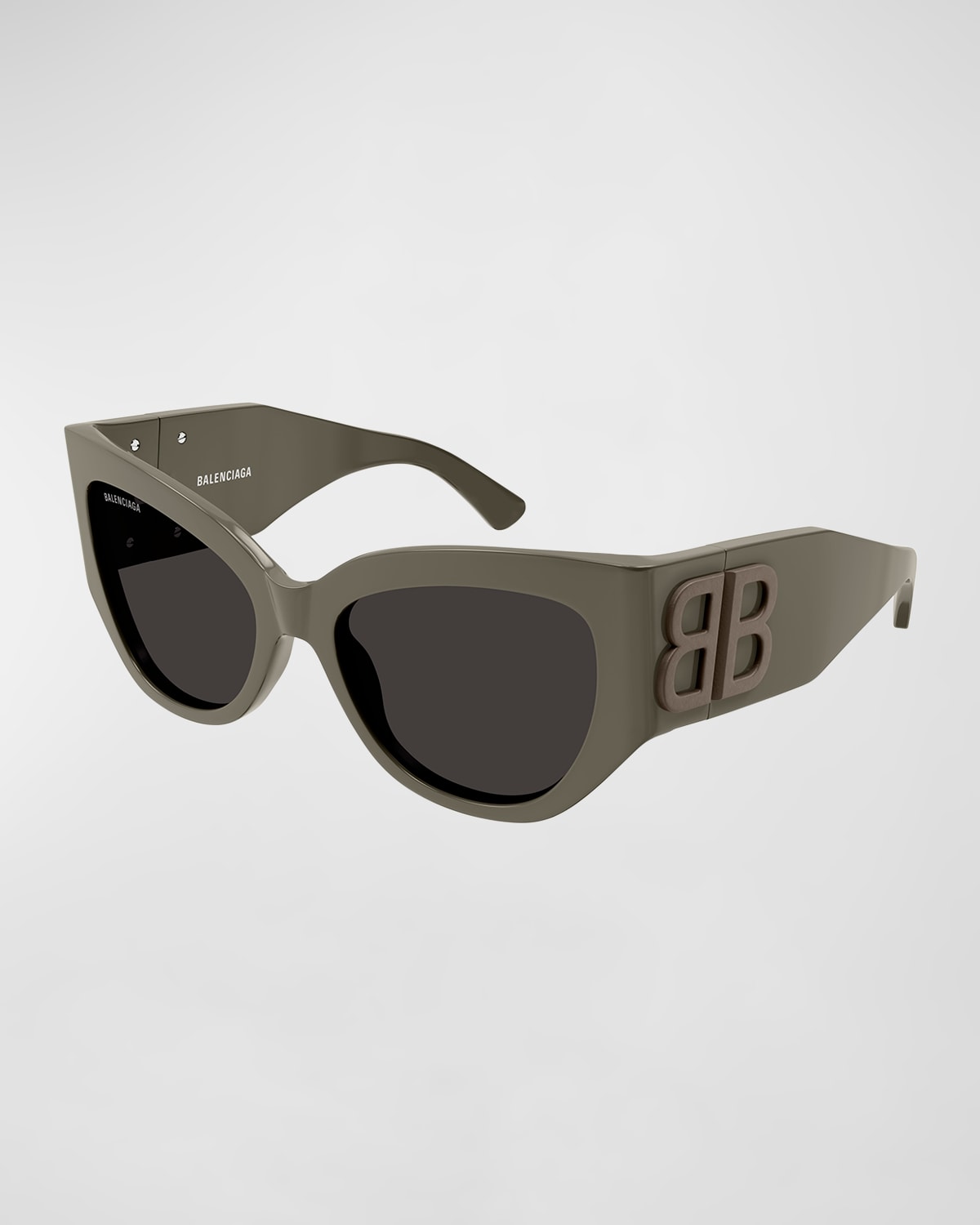 Shop Balenciaga Bb Monochrome Acetate Butterfly Sunglasses In Brown