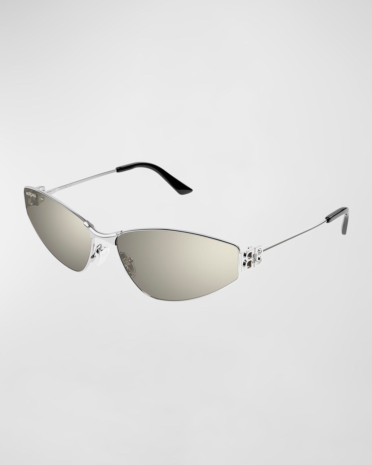 Shop Balenciaga Mirrored Metal Cat-eye Sunglasses In Silver