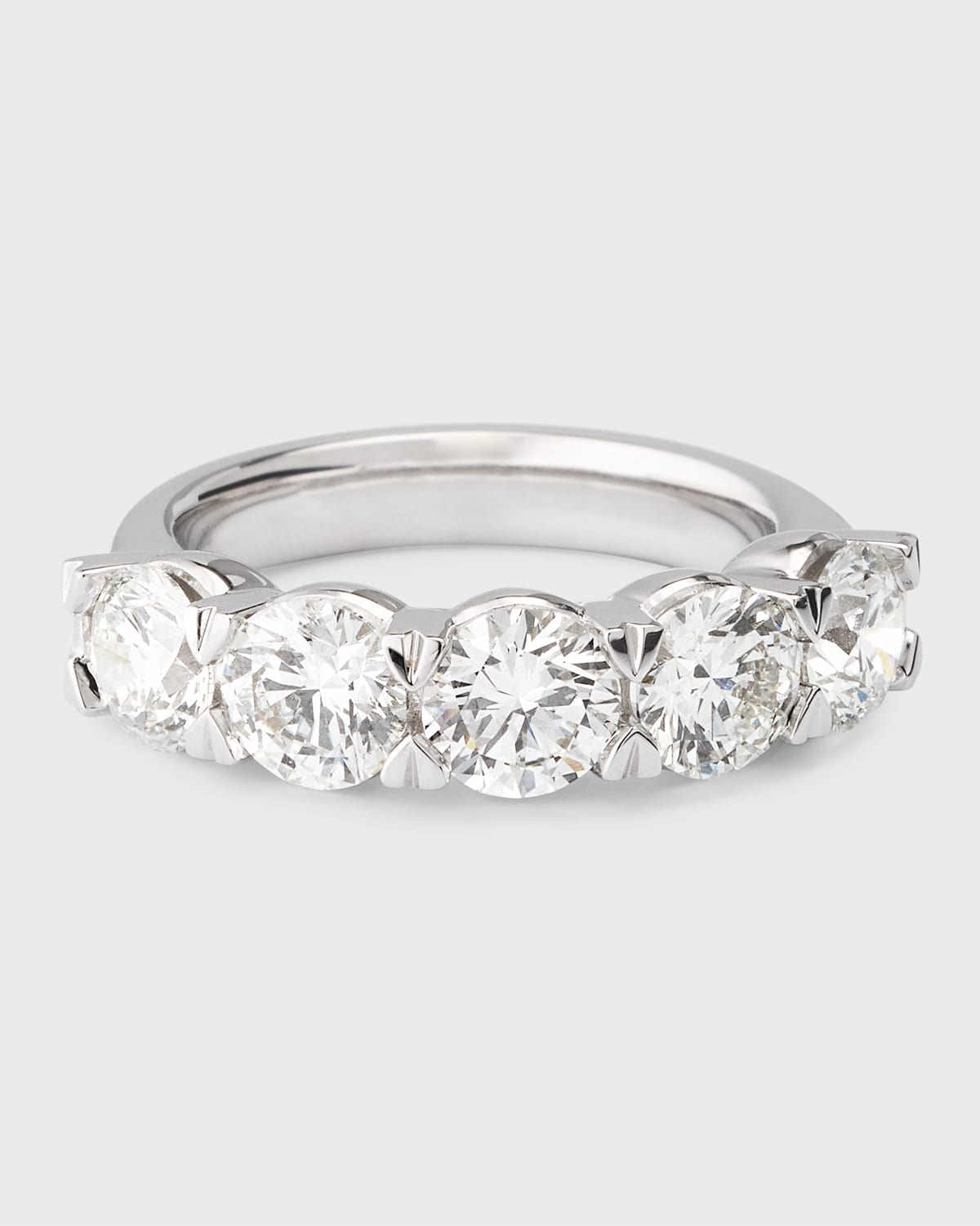 Neiman Marcus Lab Grown Diamonds Lab Gown Diamond 18K White Gold 5 Station Ring, size 6, 3.0tcw