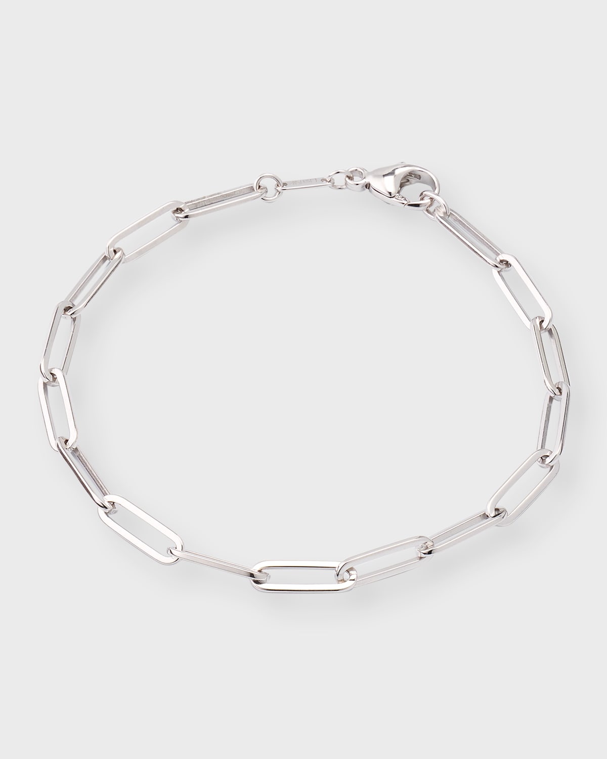 18k White Gold Paper Clip Link Bracelet