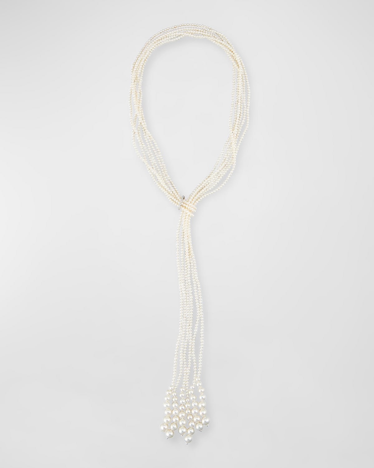 Utopia 18k White Gold Necklace With Diamonds And Freshwater Pearls