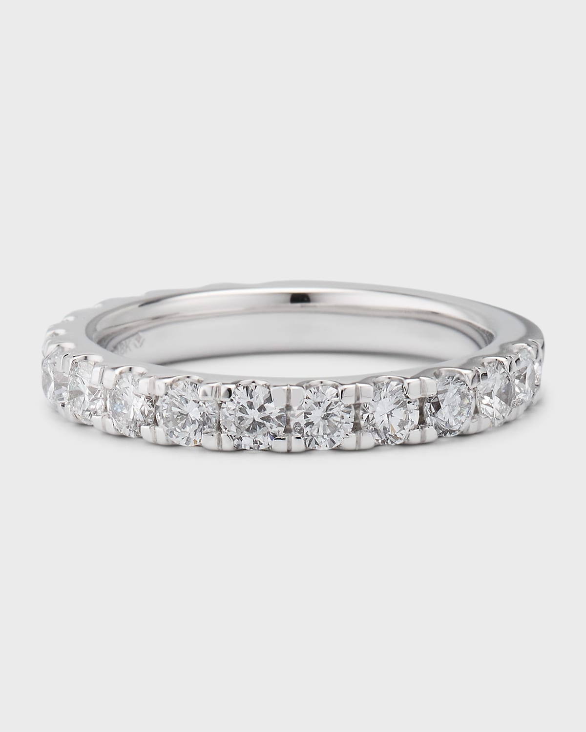 Lab Grown Diamond 18K White Gold Round-Cut Eternity Ring, Size 7