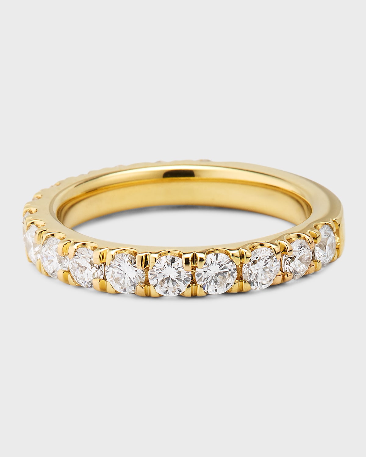Lab Grown Diamond 18K Yellow Gold Round-Cut Eternity Ring, Size 6, 1.4ctw