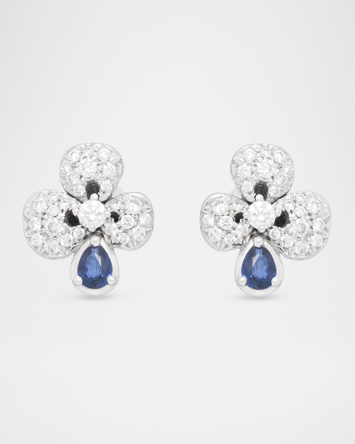 18K White Gold Ischia Sapphire and Diamond Earrings