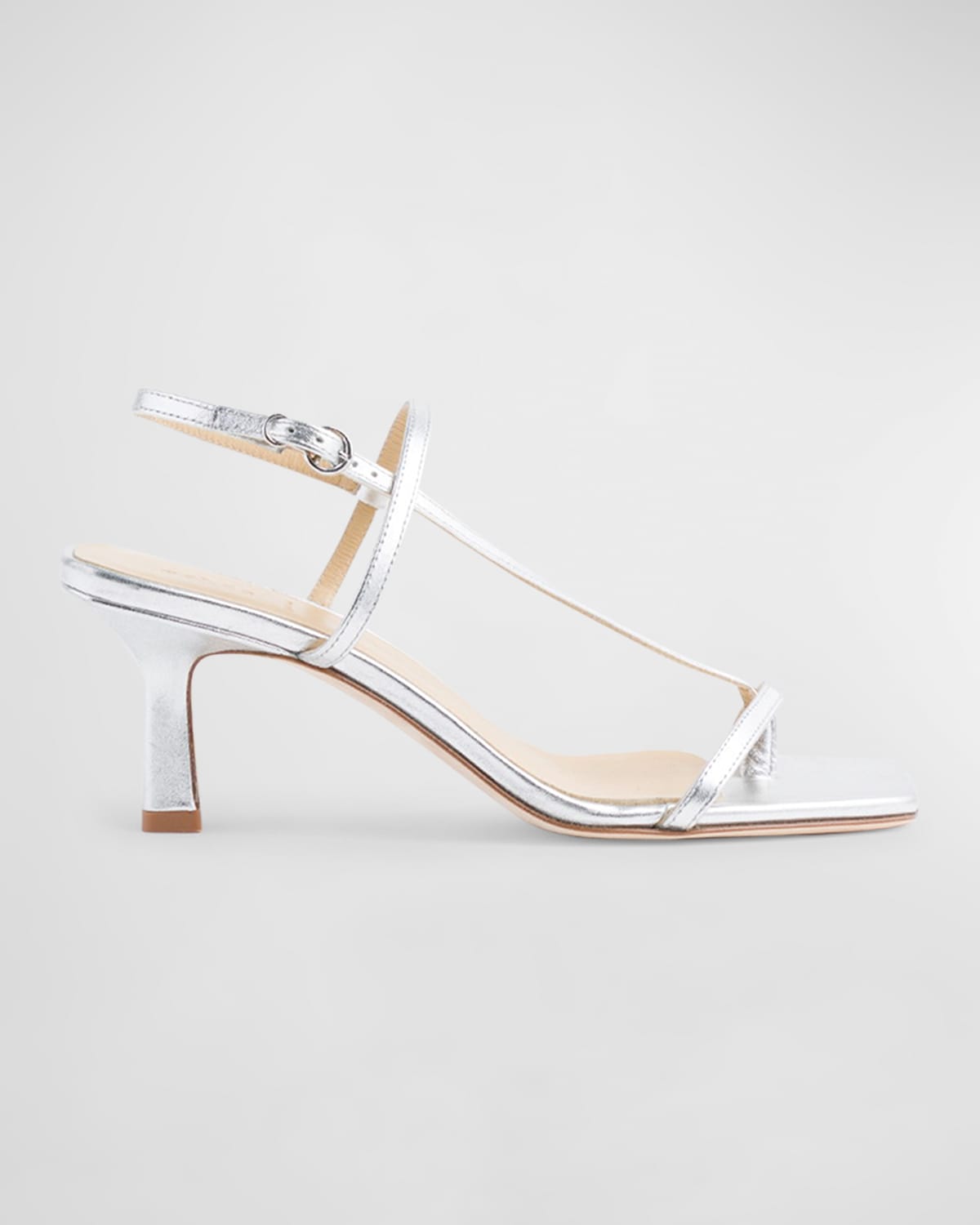 Shop Aeyde Elise Metallic Thong Slingback Sandals In Silver