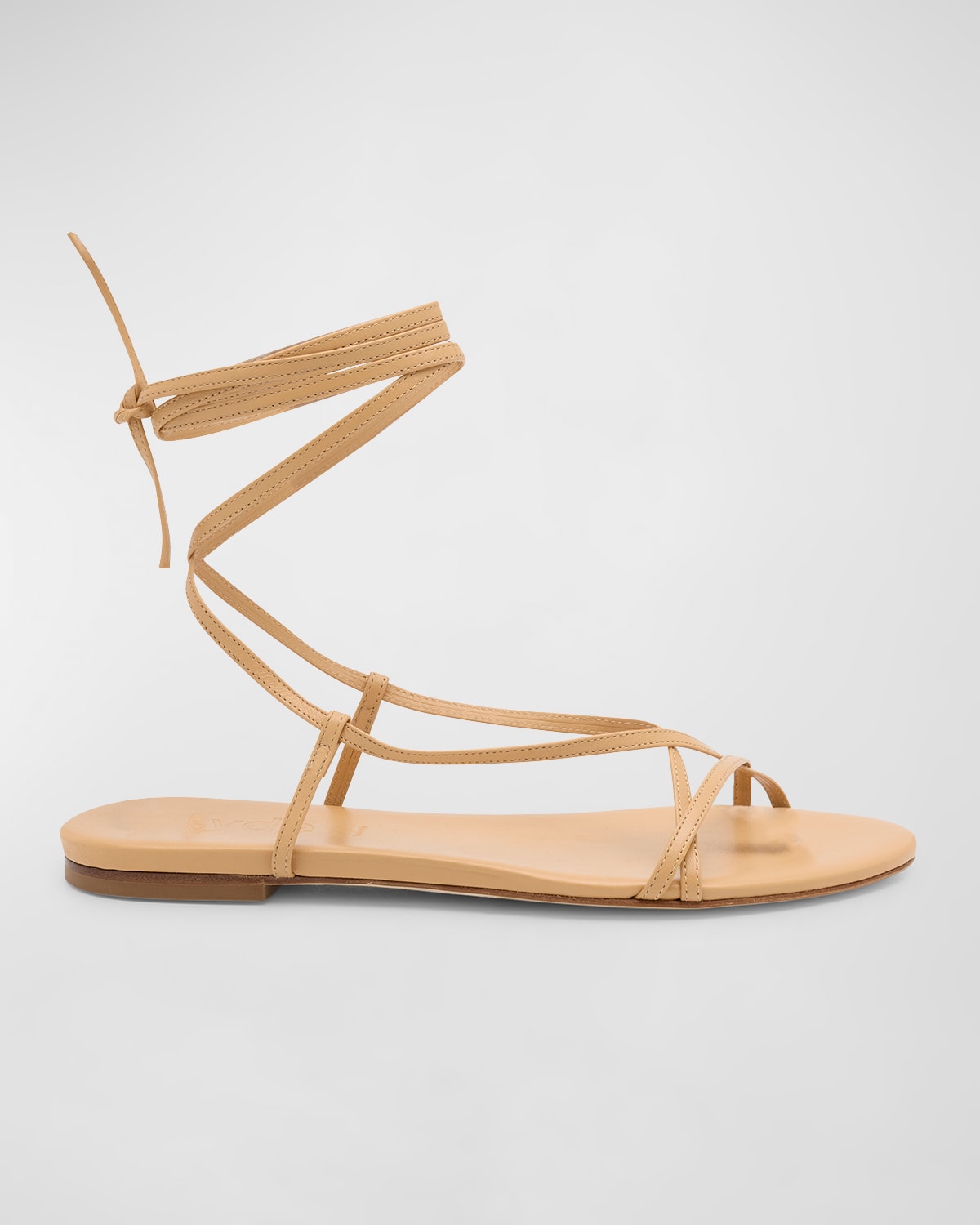 Shop Aeyde Penny Leather Ankle-wrap Gladiator Sandals In Chai