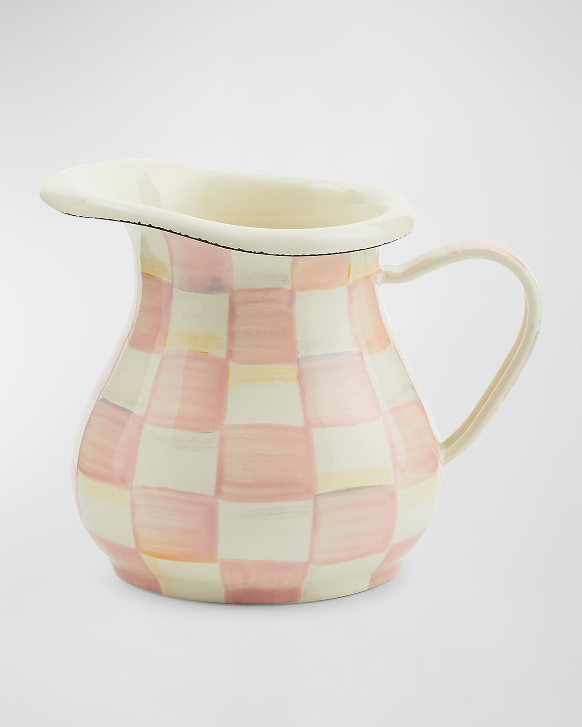 Mackenzie-childs Rosy Check Enamel Creamer