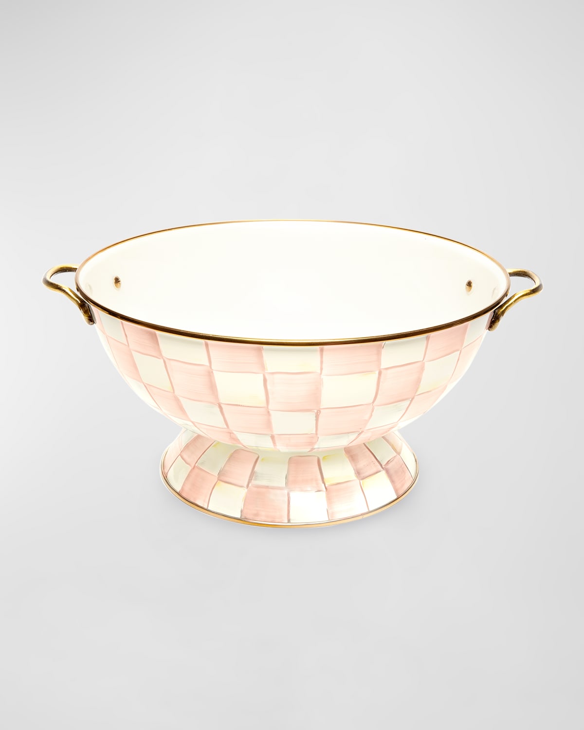 Mackenzie-childs Mackenzie Childs Rosy Check Enameled Steel Everything Bowl