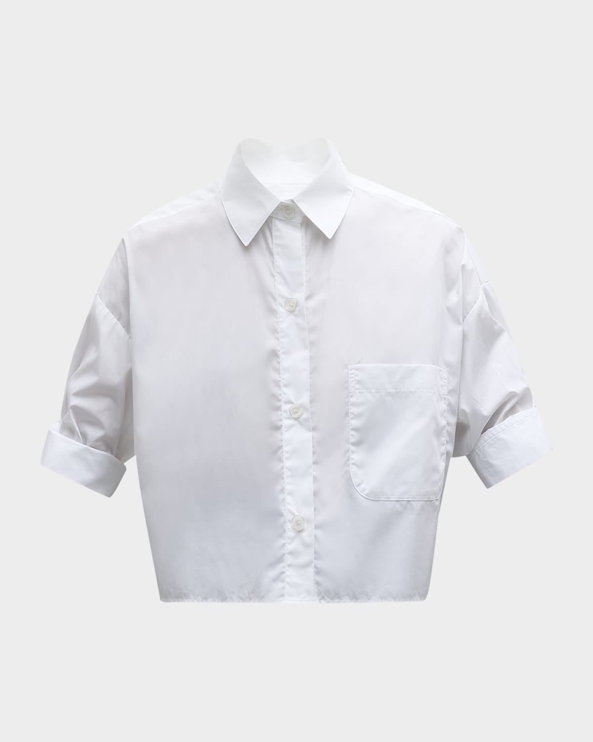 Shop Twp Next Ex Cropped Shirt In Superfine Cotton In White